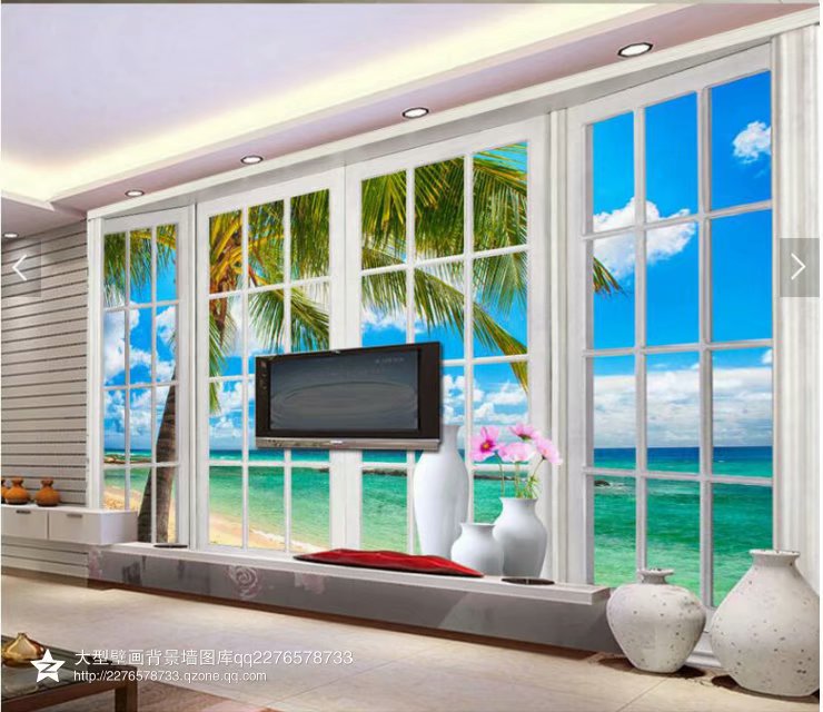 落地窗3D海景背