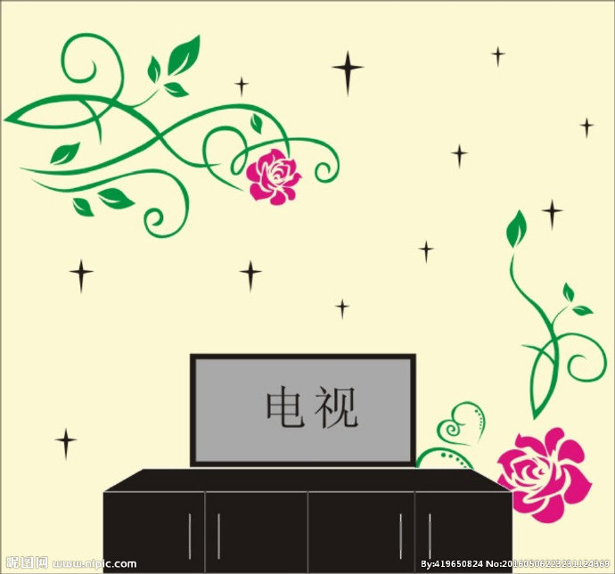 G玫瑰花背景墙玫