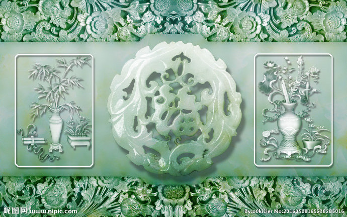 G玉雕背景墙 福