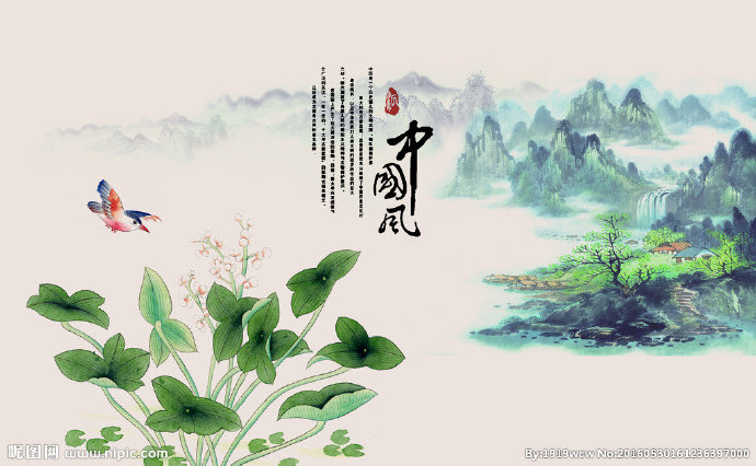 G中国风荷花工笔