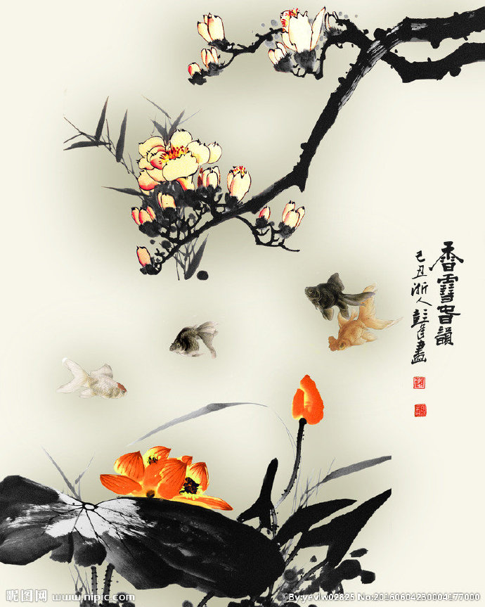 G移门素材玄关画