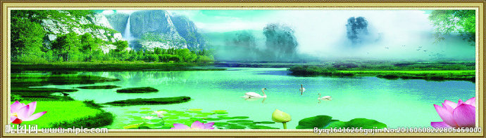 G山水画背景墙背