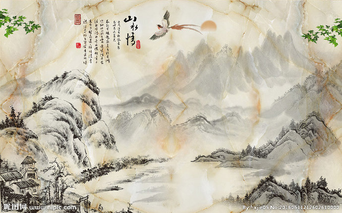 G大理石水墨画背