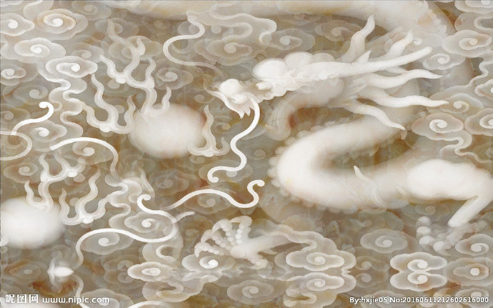 G龙吐珠玉雕背景