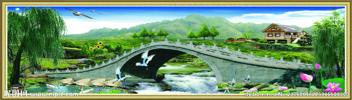 G山水画背景墙背