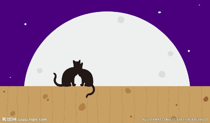 G卡通浪漫夜色猫