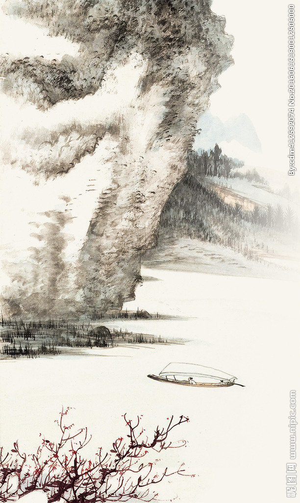 G水墨画背景墙背