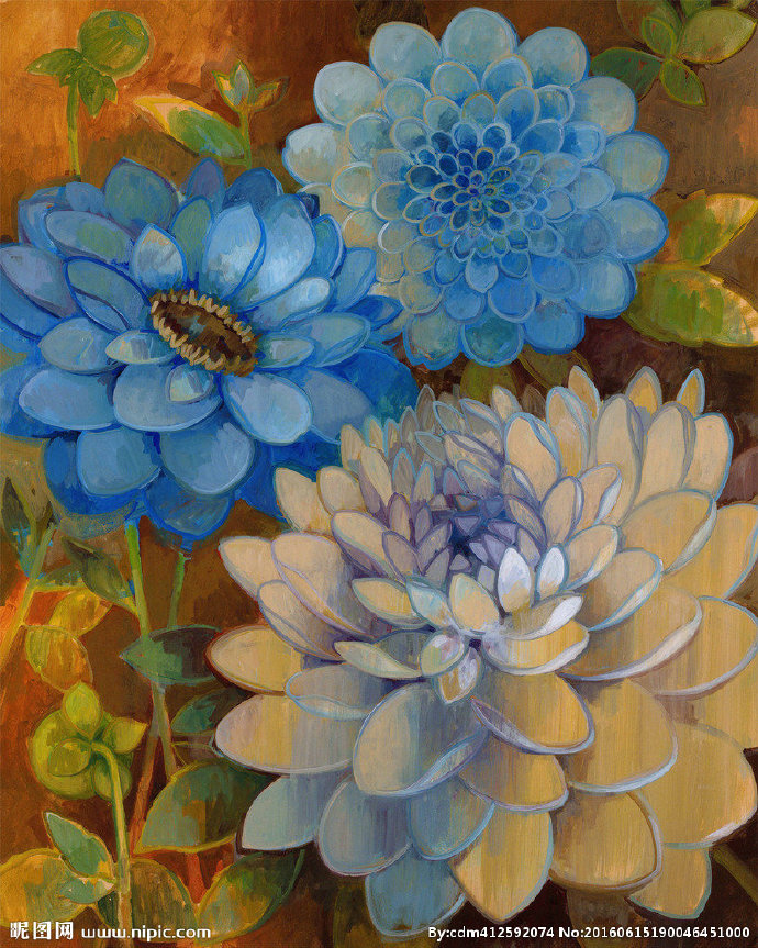 G油画花卉背景墙