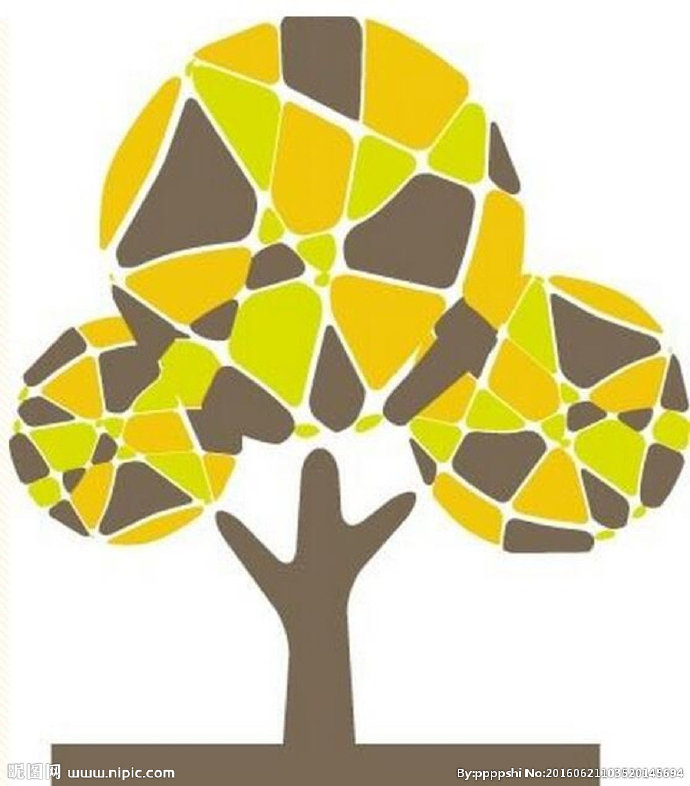 G创意圆形树插画