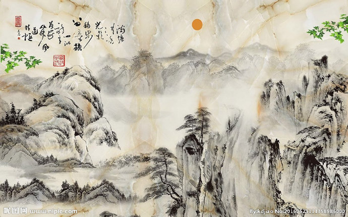 G大理石水墨画背