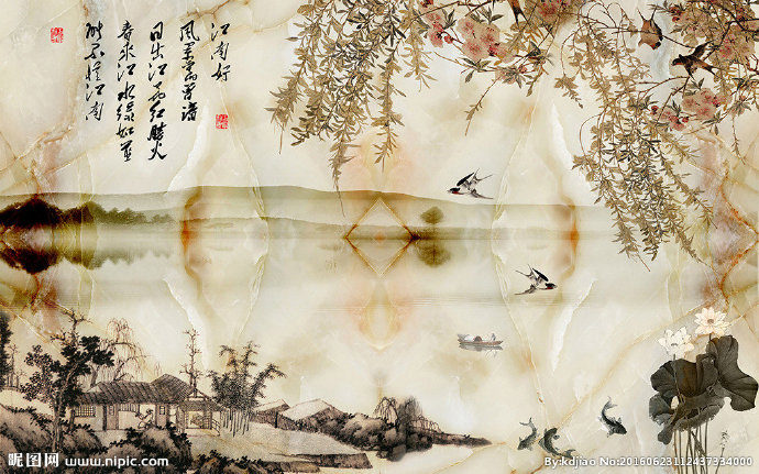 G大理石水墨画背