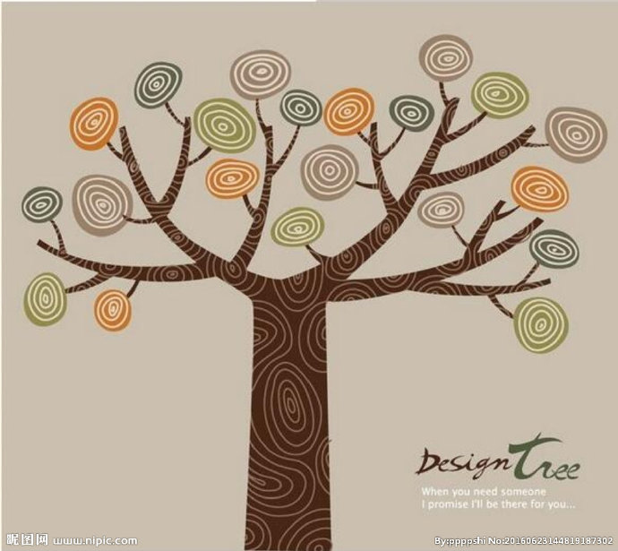 G彩色圆环一棵树