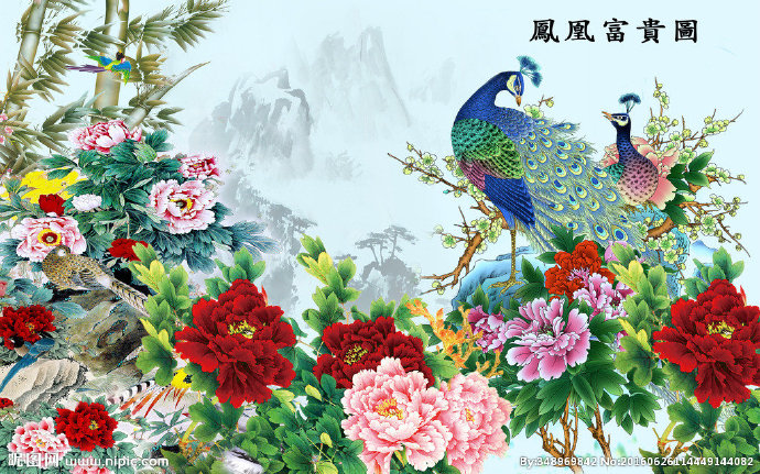 G花鸟富贵图背景