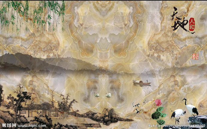 G大理石水墨画背