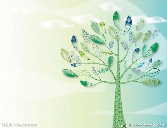 G绿色树木插画背