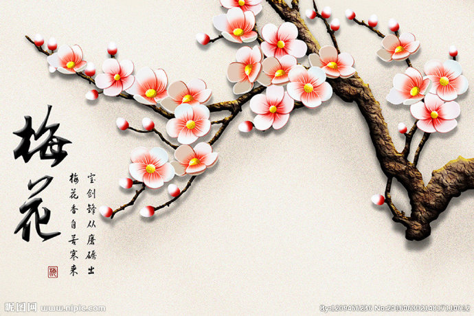 G梅花背景墙梅花