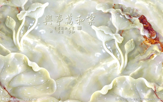 G大型浮雕荷花背