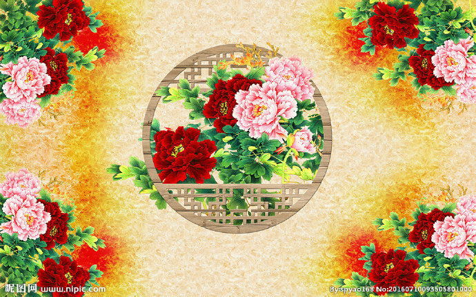 G经典牡丹花朵背