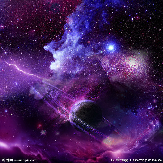 G紫色电光星空背