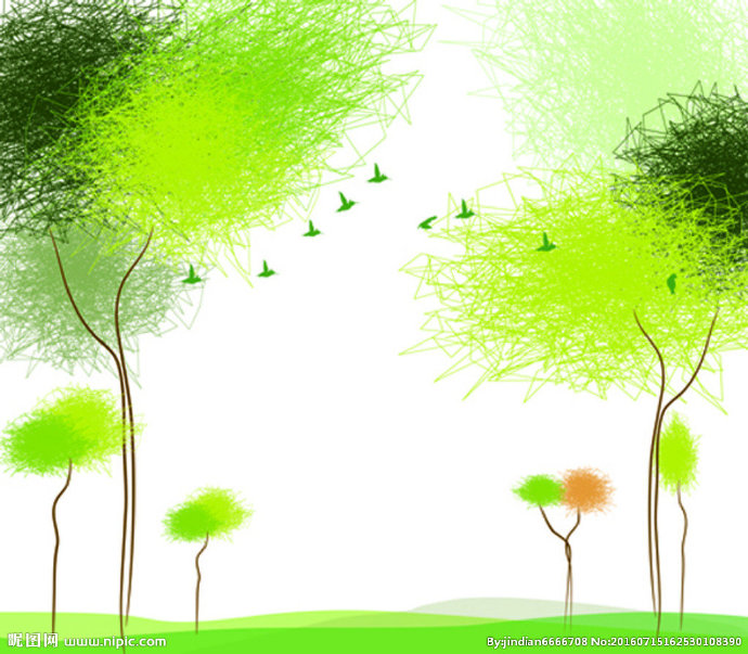 G绿树背景墙绿树