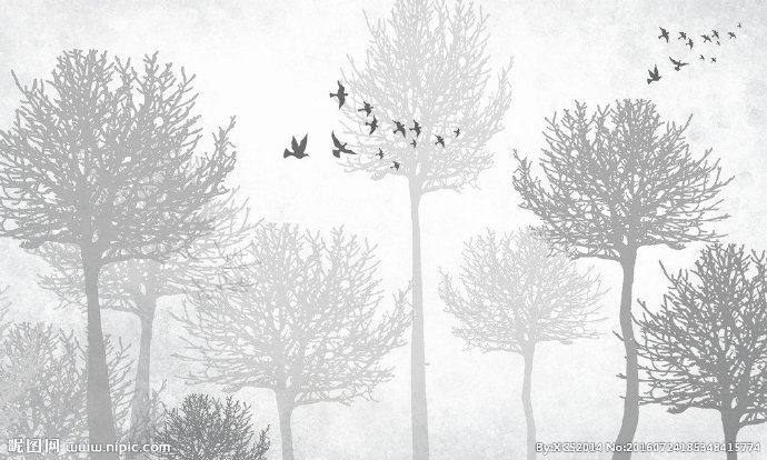 G剪影树背景背景