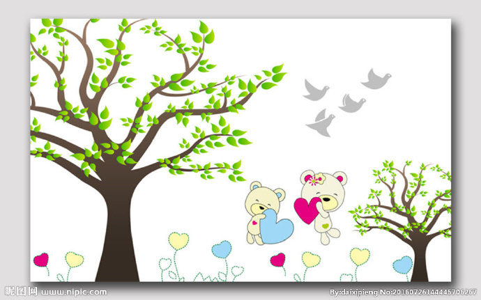 G大树墙贴背景墙