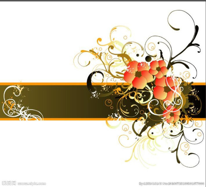 G简约复古线条花