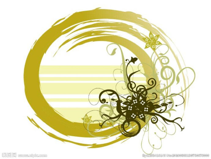 G水墨花纹边框矢