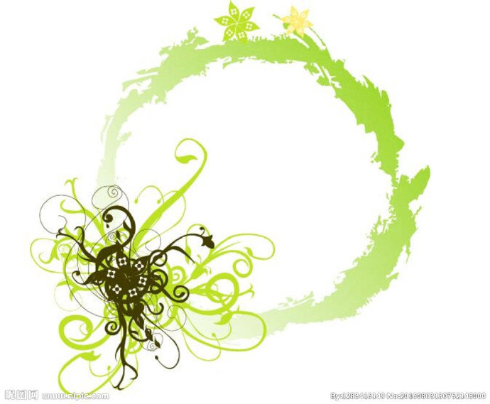 G水墨花纹边框矢