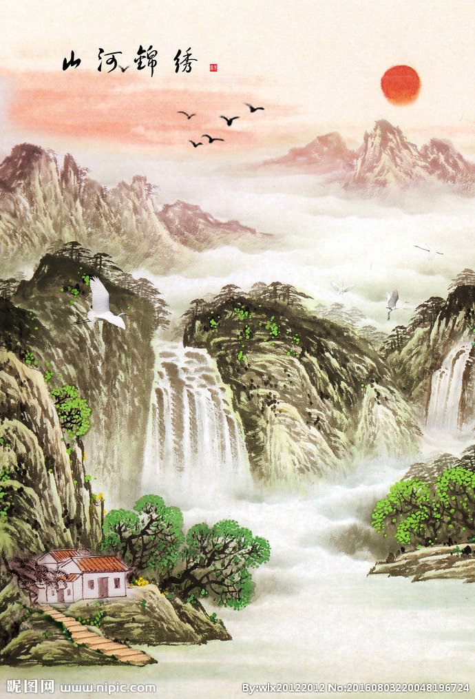 G水墨山水画背景