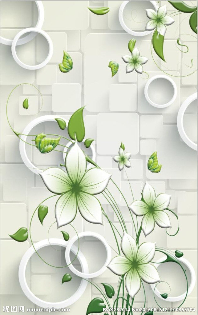 G立体方块手绘花