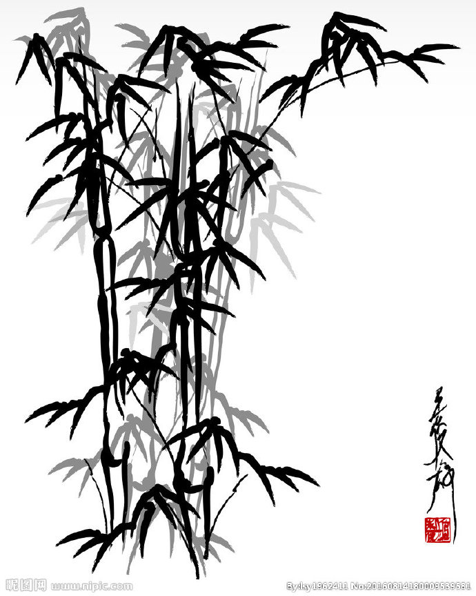 G竹子背景墙竹子