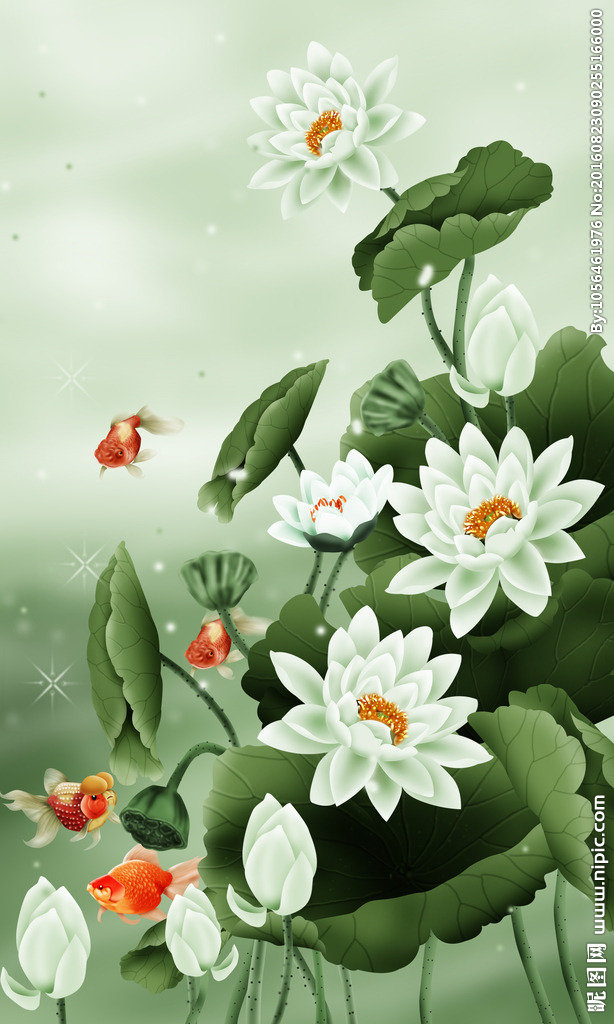 G荷花背景墙莲花