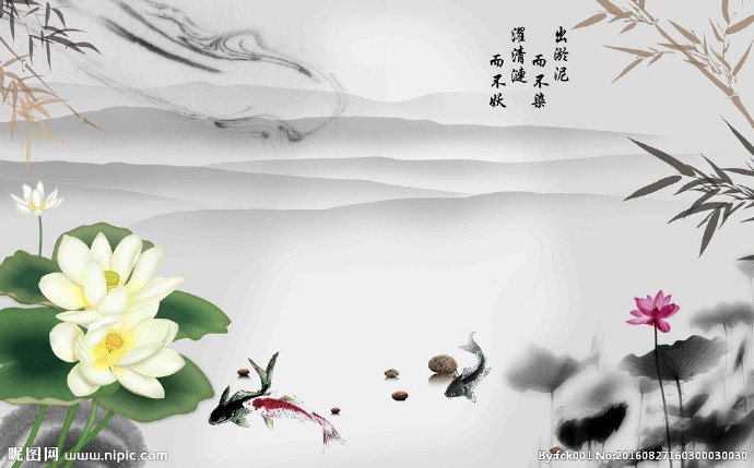 G中国风荷花背景