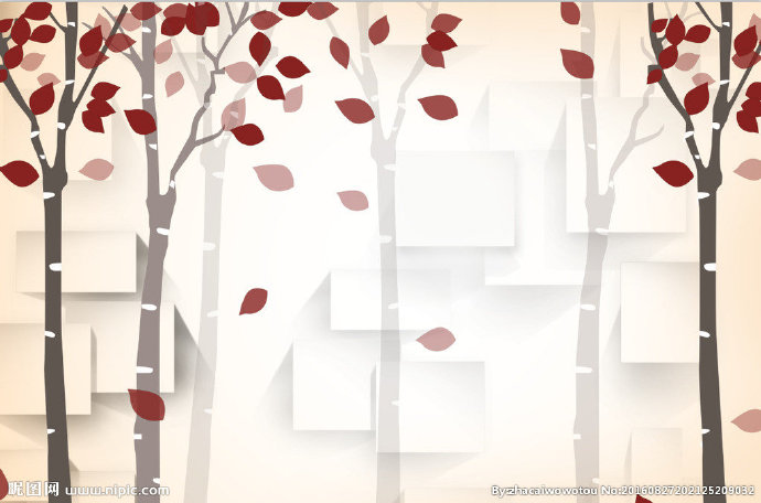 G简约树背景墙简