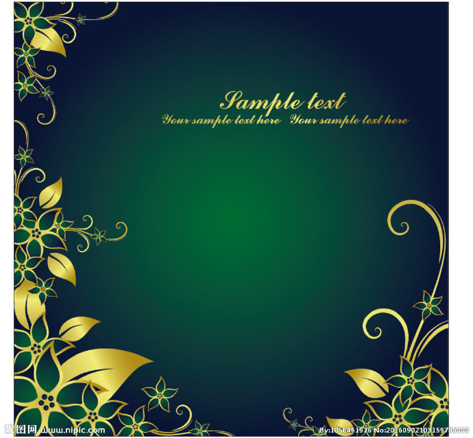 G欧式金色花纹背