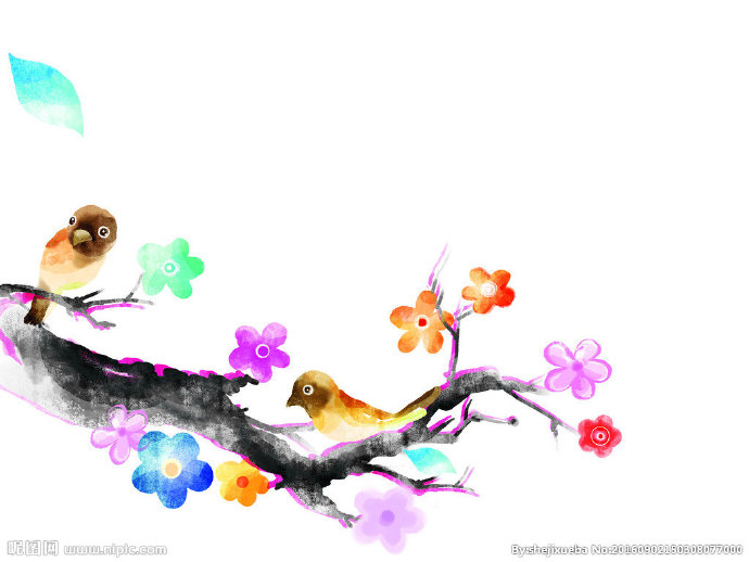 G花鸟背景墙花鸟