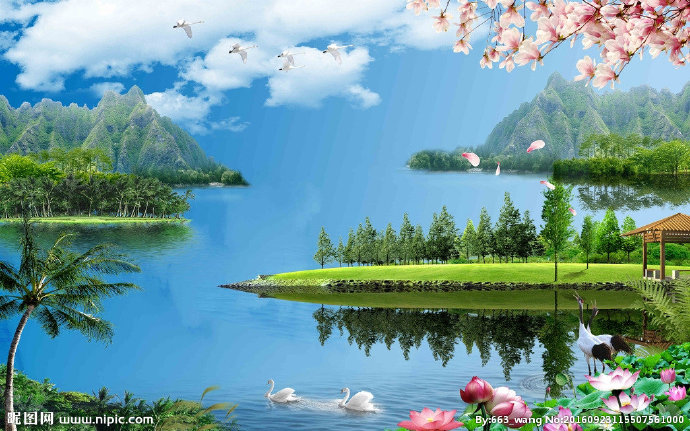G山水风景背景墙