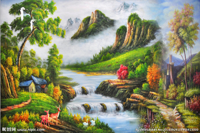 G山水背景墙背景