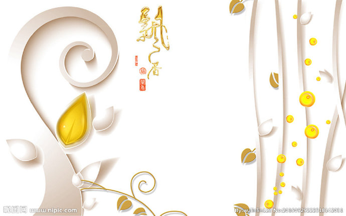 G飘香立体树背景