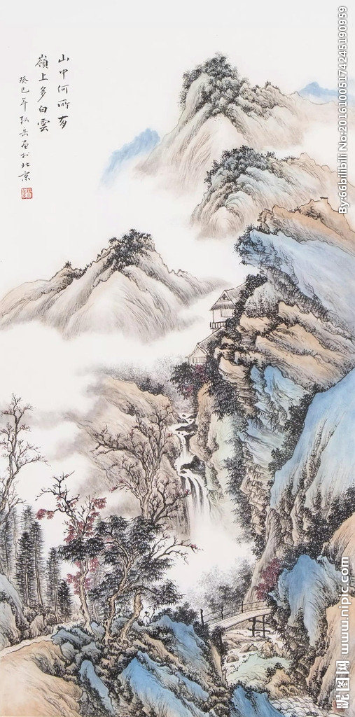 G山水水墨画背景