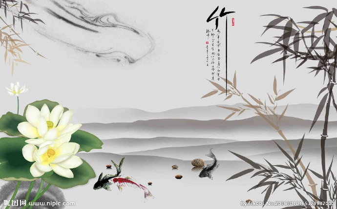 G中国风荷花背景