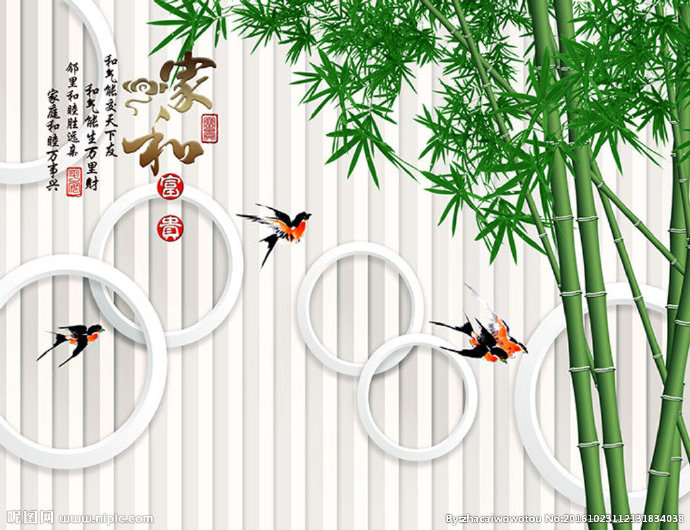 G家和富贵背景墙