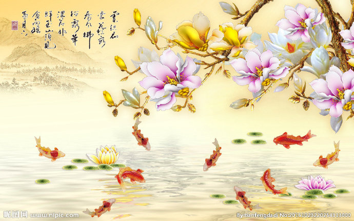 G彩雕兰花电视背