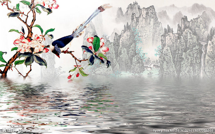 G水中山水花鸟素