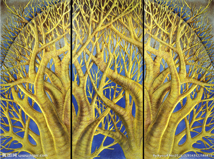 G带圆的大树背景