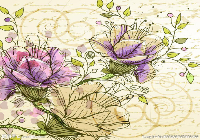 G矢量复古花卉素