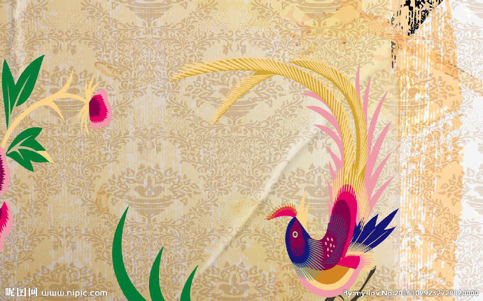 G复古矢量花卉素