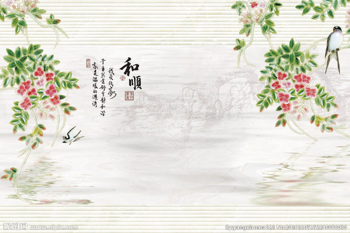 G中式花鸟和顺影