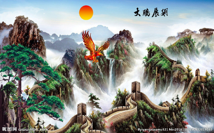 G中式山水迎客松